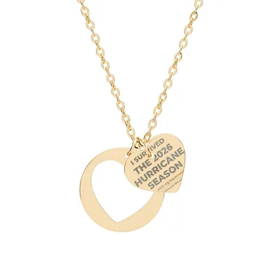 Heart Cutout Necklace (Engraving) in 18K Gold PVD coating