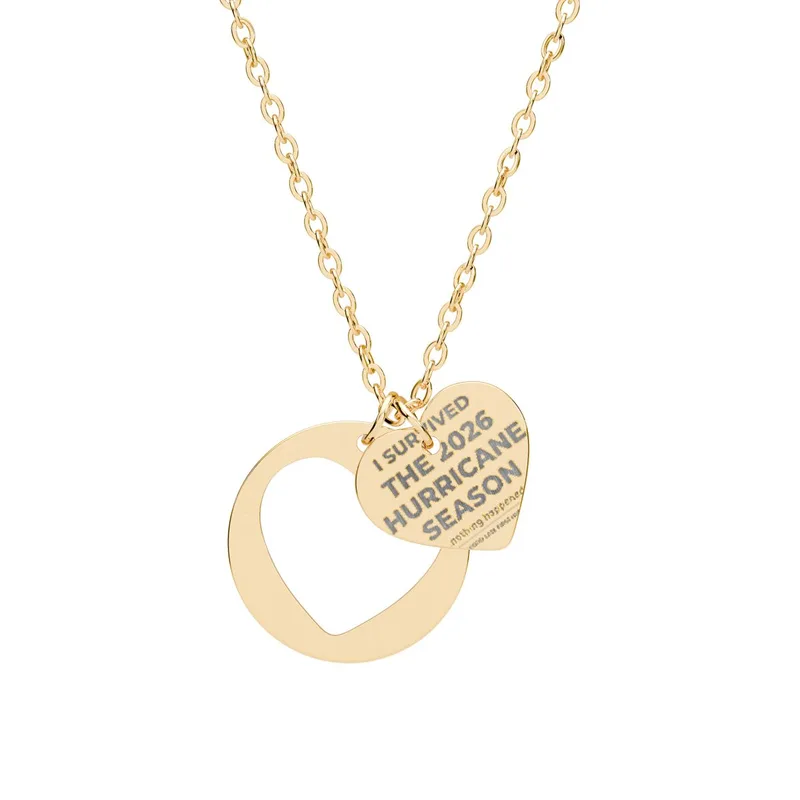 Heart Cutout Necklace (Engraving) in 18K Gold PVD coating