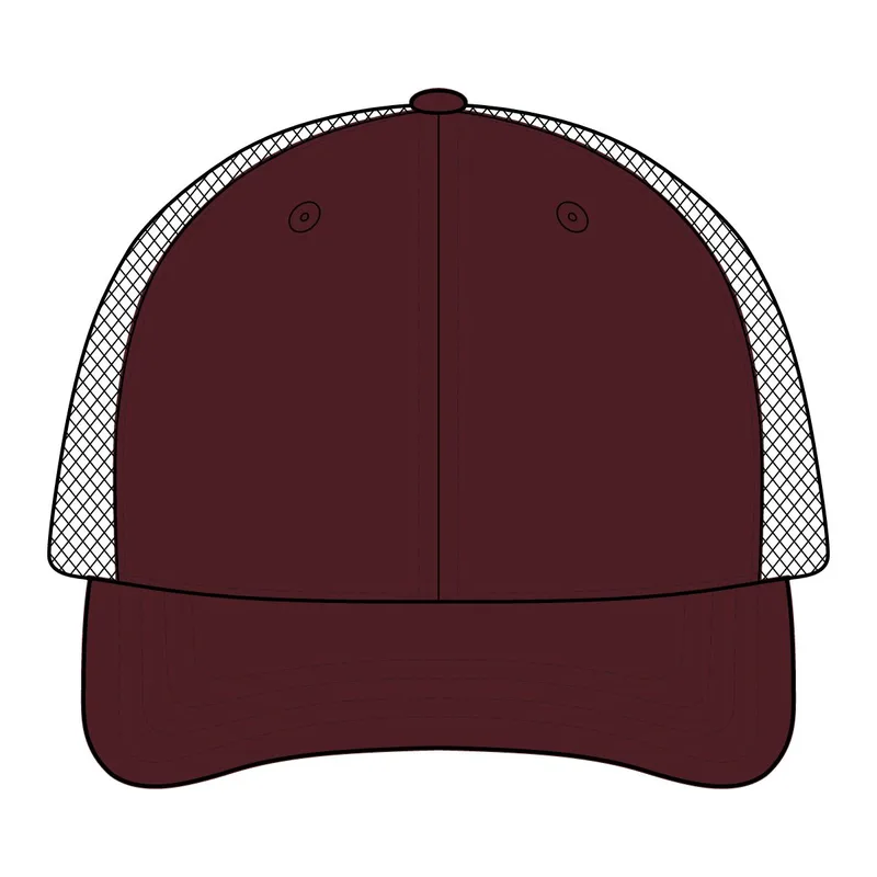 Old Favorite Trucker Cap in Burgundy/ Khaki