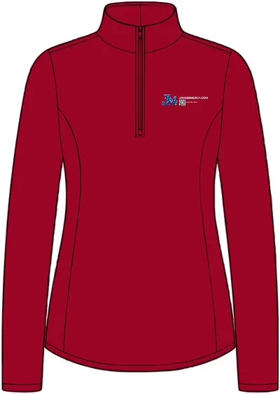 Women's Silk Touch Performance 1/4-Zip in Red/ Black