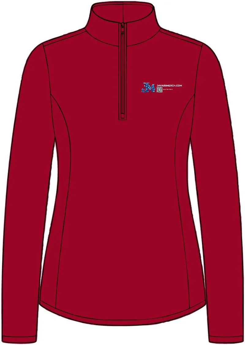 Women's Silk Touch Performance 1/4-Zip in Red/ Black