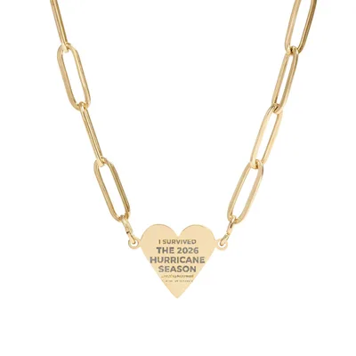 Paperclip Heart Necklace (Engraving) in 18K Gold PVD coating