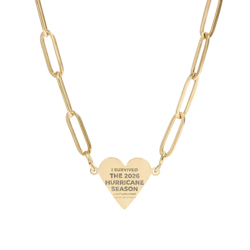 Paperclip Heart Necklace (Engraving) in 18K Gold PVD coating
