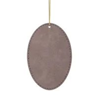 Leatherette Ornament, 3 Shapes (Engraving) — Gray · One size