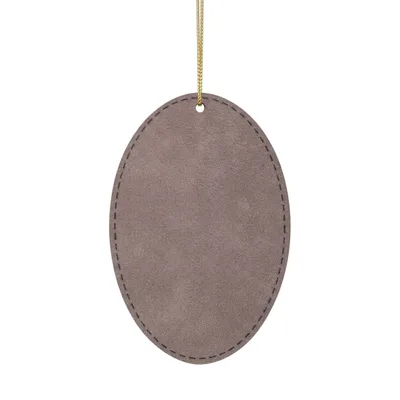 Leatherette Ornament, 3 Shapes (Engraving) in Gray