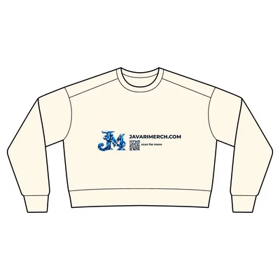 Women's Garment-Dyed Mid-Length Crewneck Sweatshirt in Ivory