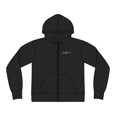 Women's Fitted Jersey Full-Zip Hoodie in Black