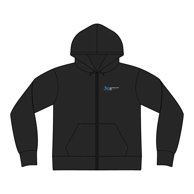Women's Fitted Jersey Full-Zip Hoodie in Black