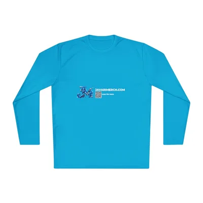 Unisex Lightweight Long Sleeve Tee in Atomic Blue