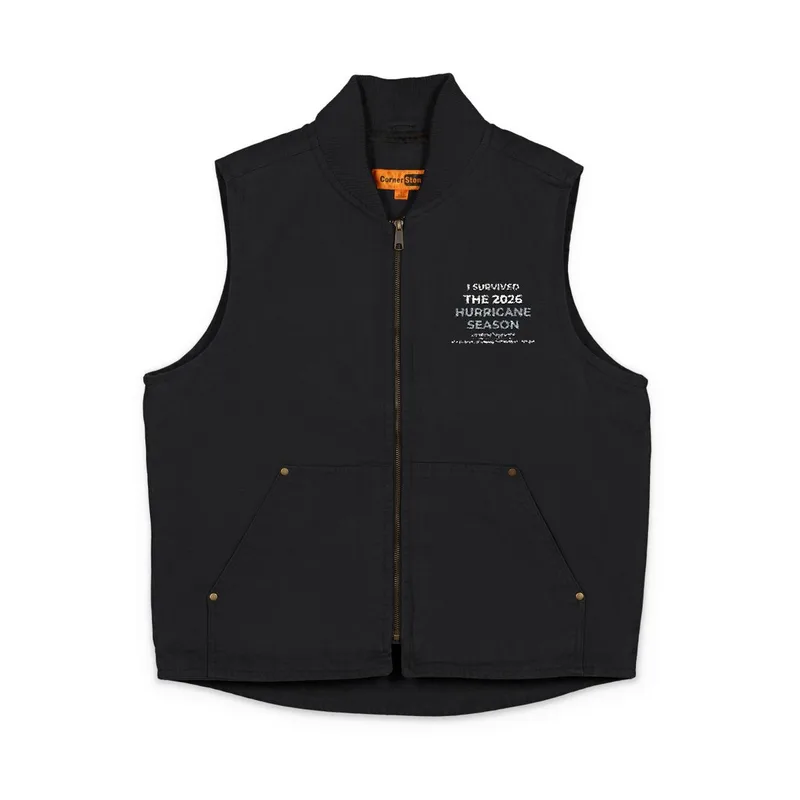 CornerStone® Washed Duck Cloth Vest (Embroidery) in Black