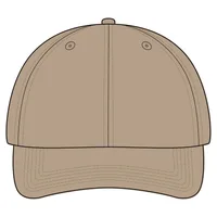 Sandwich Bill Cap with Striped Closure — Khaki/ Charcoal Blue · One size