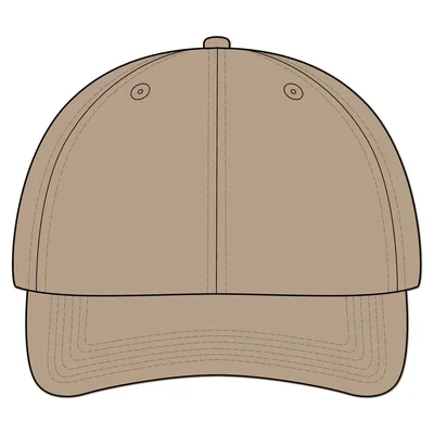 Sandwich Bill Cap with Striped Closure in Khaki/ Charcoal Blue