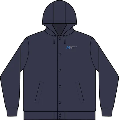 Insulated Letterman Jacket in True Navy/ Vintage Heather